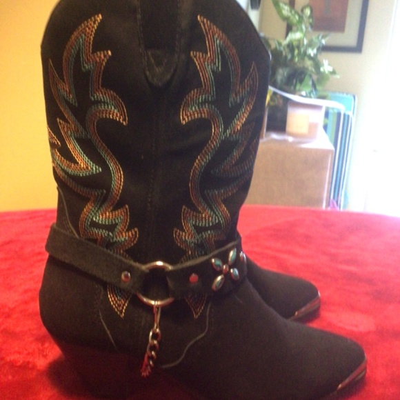 Dingo Black Suede Boots 6.5 - Picture 3 of 5